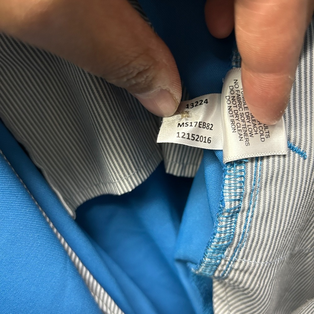 Peter Millar Shorts Mens 40 Blue Crown Sport Golf Performance Stretch Chino FLAW - Picture 11 of 12